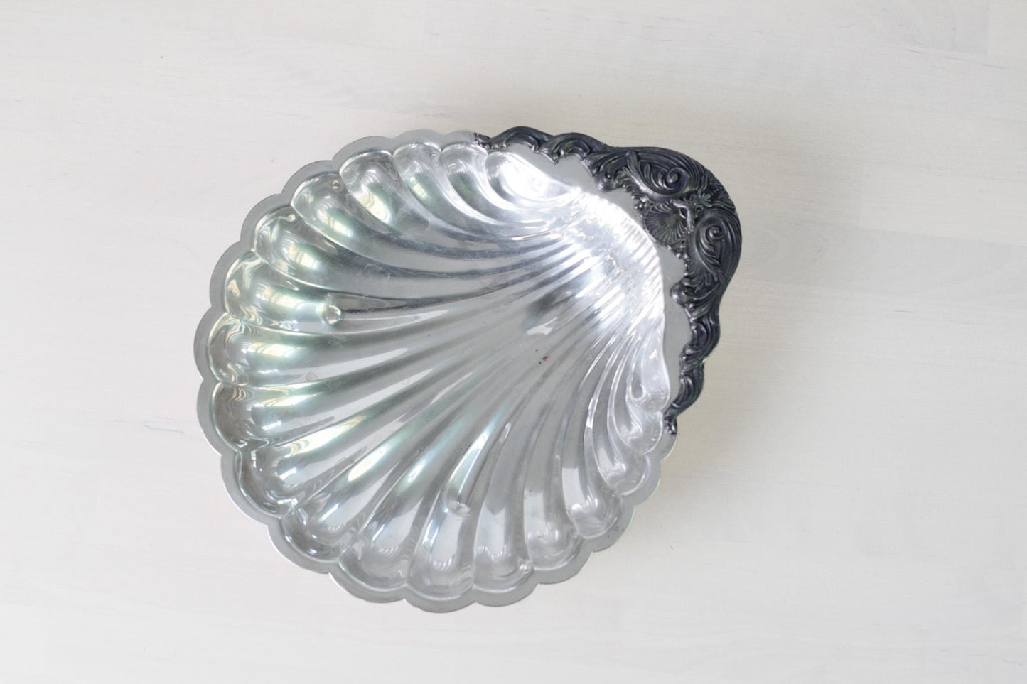 Vintage F.B. Rogers Silver Plate Scallop Shell Dish | Mid-Century Serveware