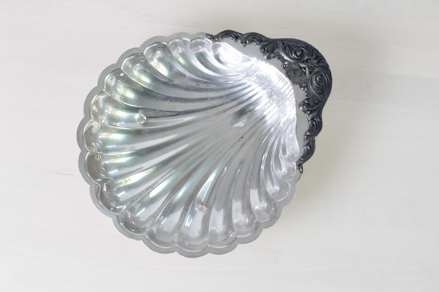 Vintage F.B. Rogers Silver Plate Scallop Shell Dish | Mid-Century Serveware