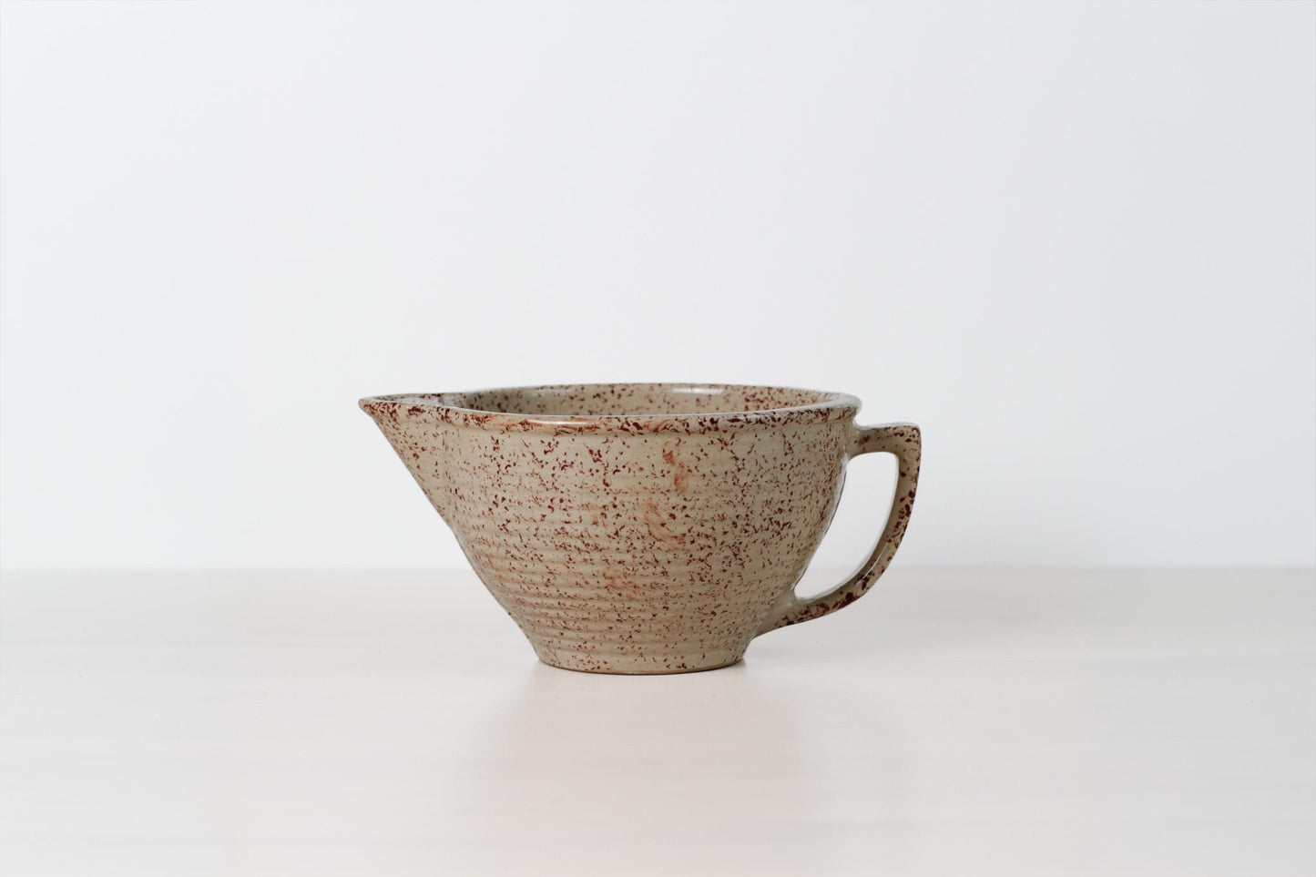 Antique Monmouth Western Stoneware Batter Bowl Pitcher | Primitive Kitchenware