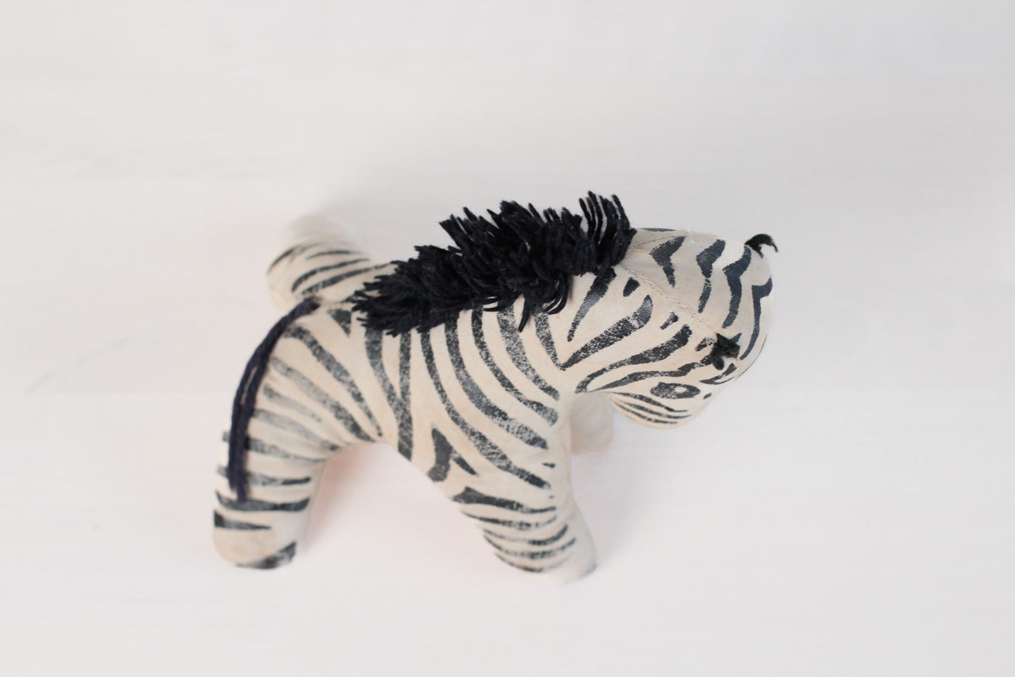 Vintage Stuffed Zebra | Mid-Century Plush Toy