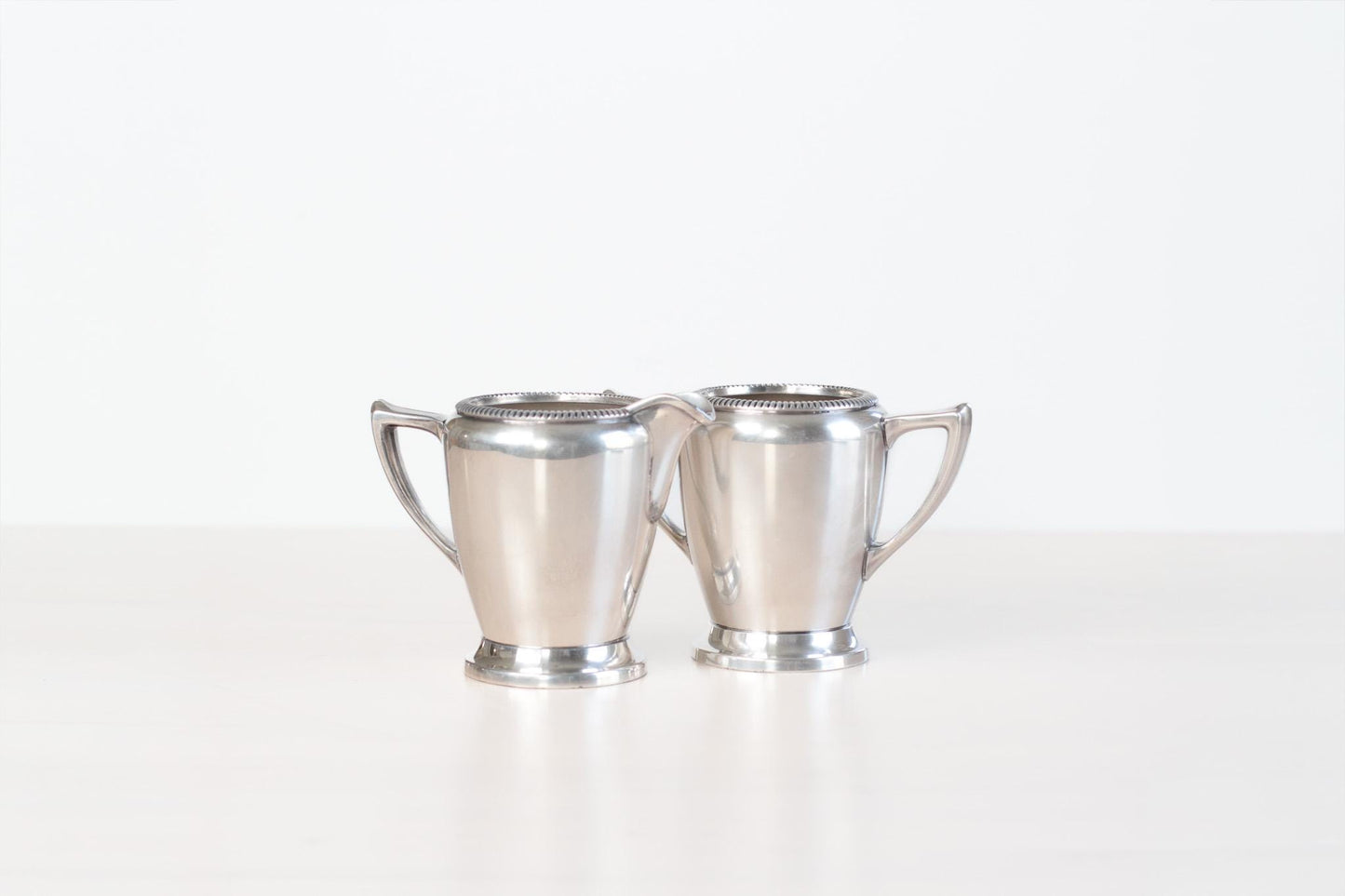 Vintage Poole Silver Hotel Ware Creamer & Sugar Set | EPNS Silver Plate