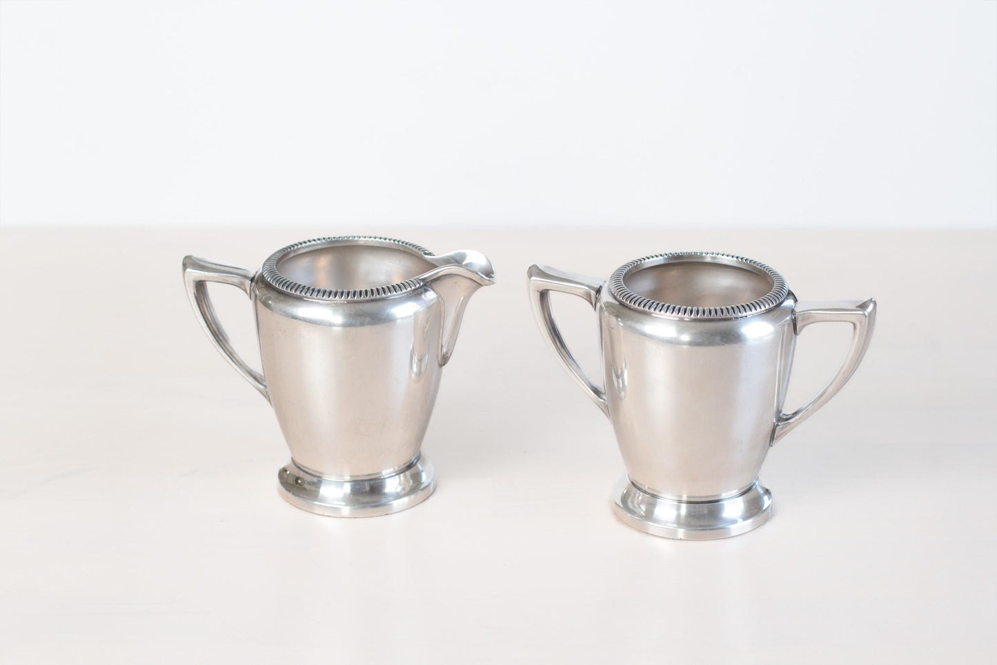 Vintage Poole Silver Hotel Ware Creamer & Sugar Set | EPNS Silver Plate