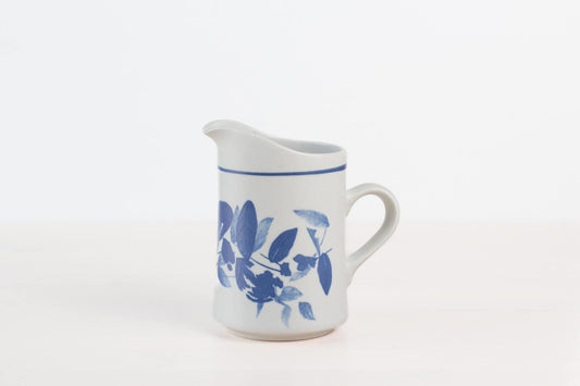 Vintage Sango Stoneware Creamer in Watercolor Blue Floral
