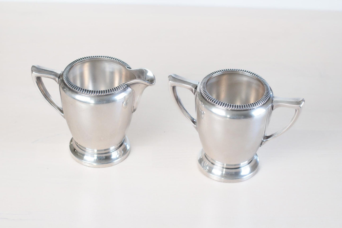 Vintage Poole Silver Hotel Ware Creamer & Sugar Set | EPNS Silver Plate