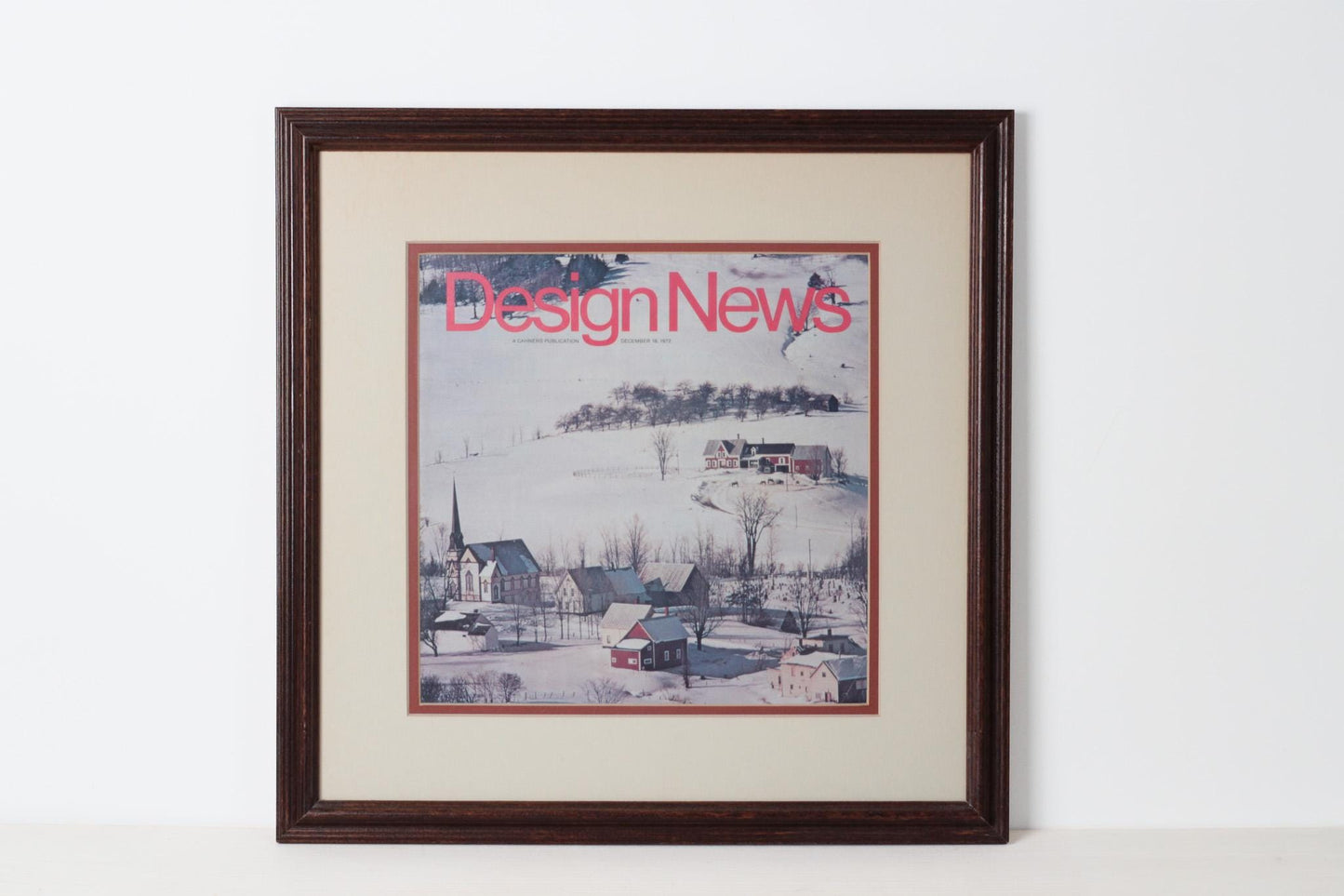 Framed Vintage Design News Magazine Cover, December 1972 | 1970s Graphic Design Wall Art