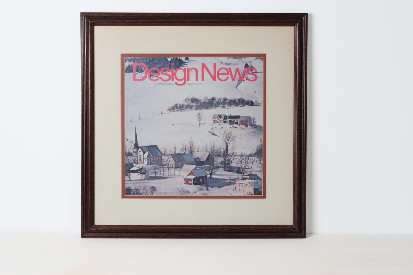 Framed Vintage Design News Magazine Cover, December 1972 | 1970s Graphic Design Wall Art