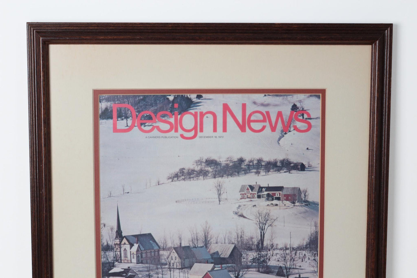 Framed Vintage Design News Magazine Cover, December 1972 | 1970s Graphic Design Wall Art