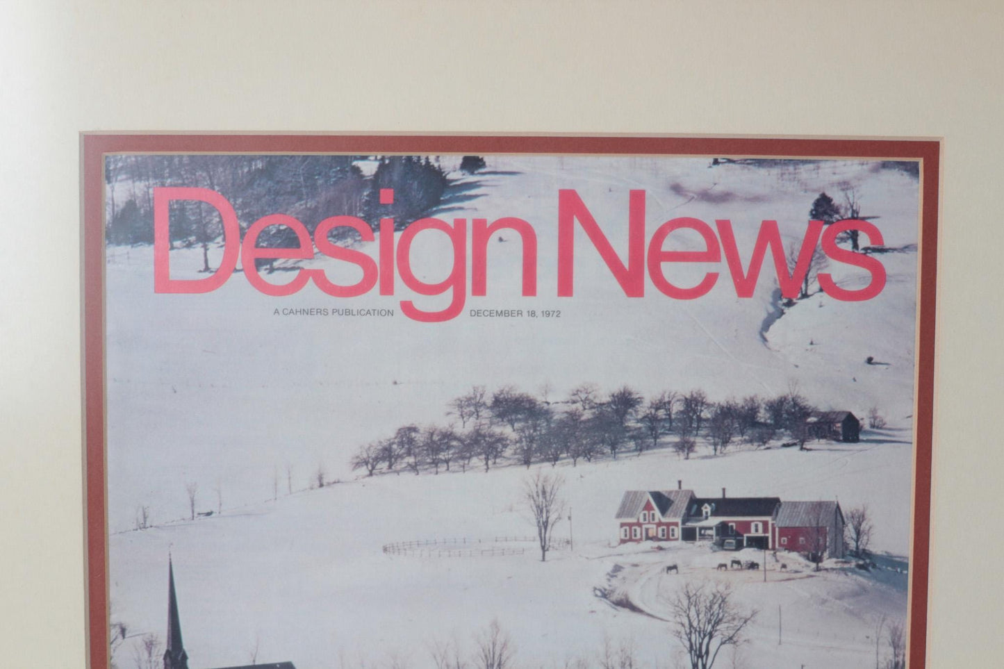 Framed Vintage Design News Magazine Cover, December 1972 | 1970s Graphic Design Wall Art