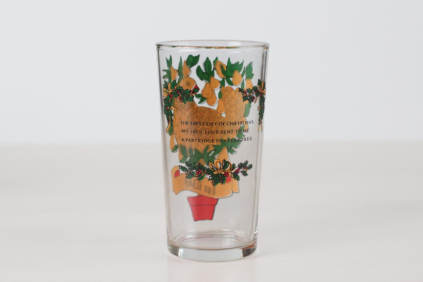 Vintage Twelve Days of Christmas Tumblers Sold Individually | 1970s Holiday Barware, Replacement Glass