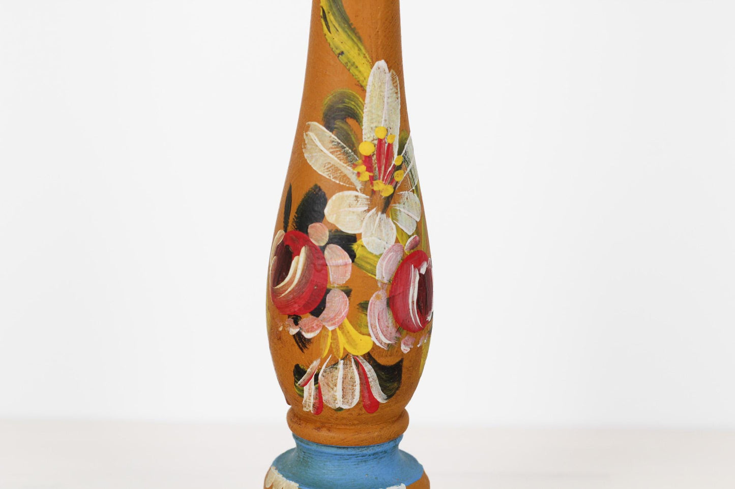 Vintage Italian Folk Art Wooden Pepper Mill