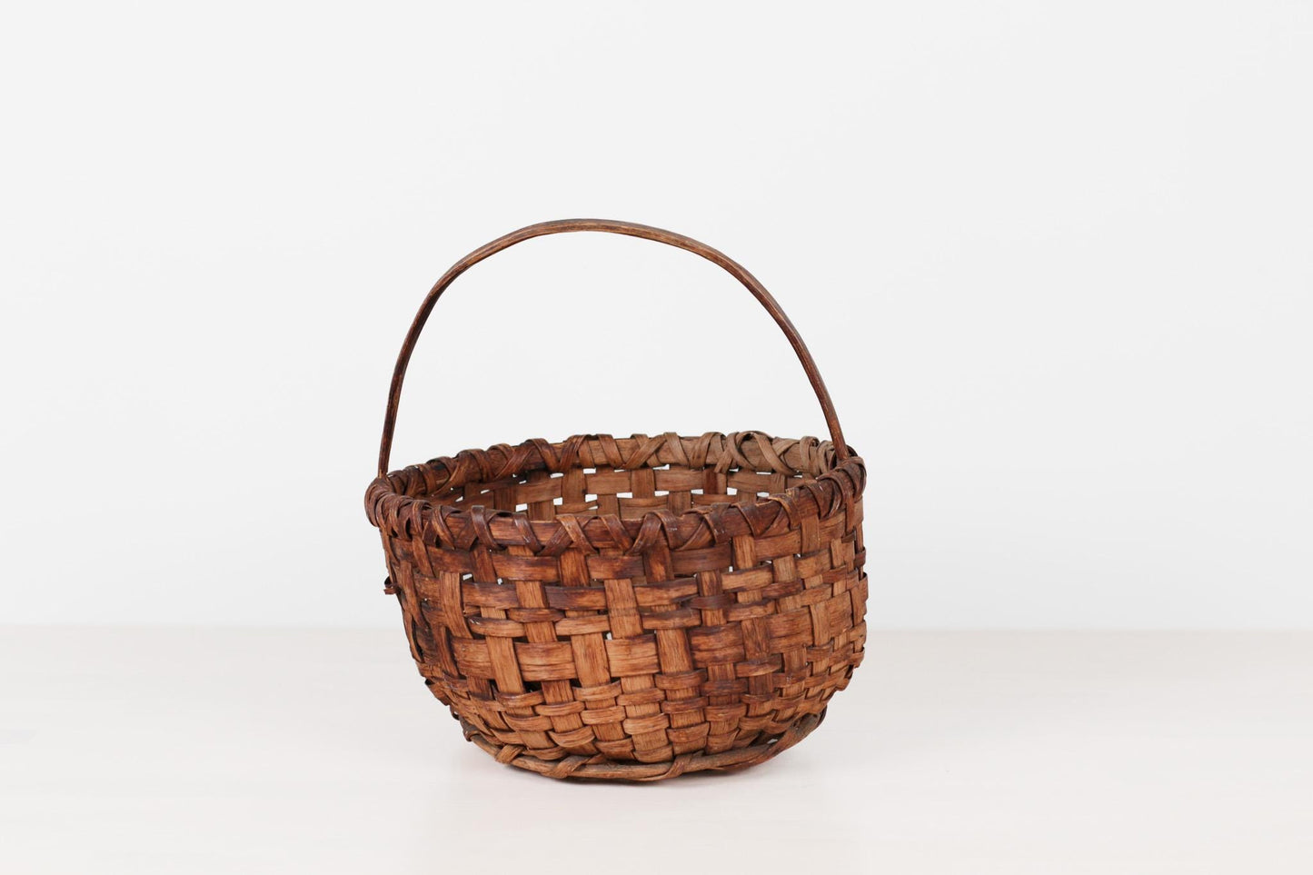 Antique Handwoven American Splint Gathering Basket
