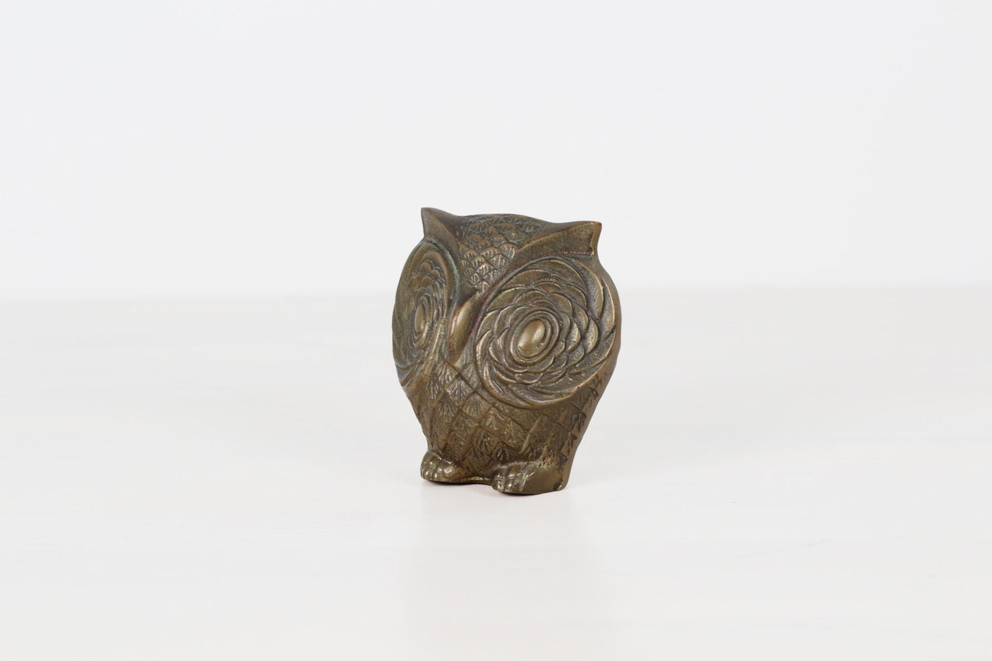 Mid-Century Brass Owl Paperweight
