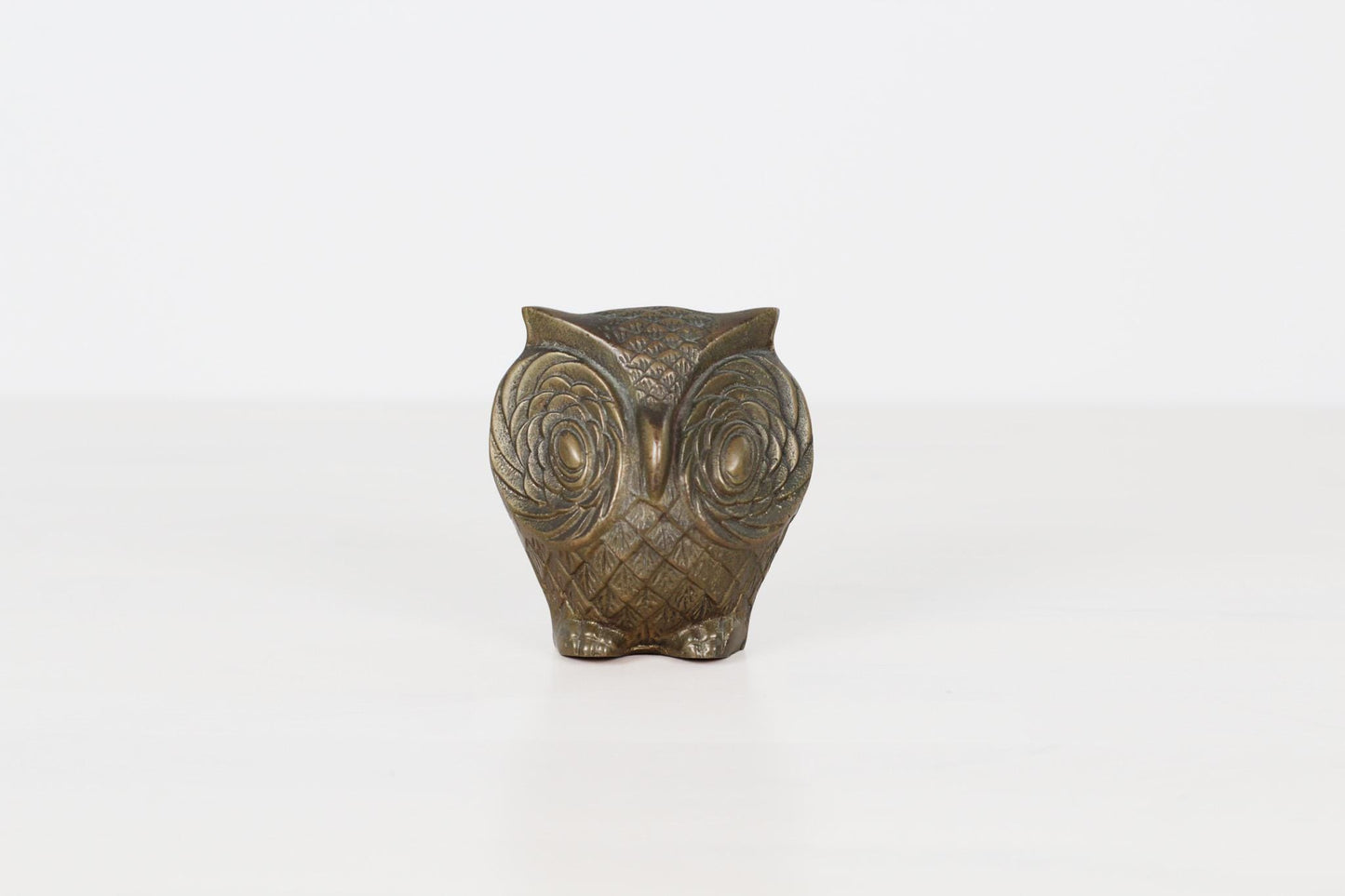 Mid-Century Brass Owl Paperweight