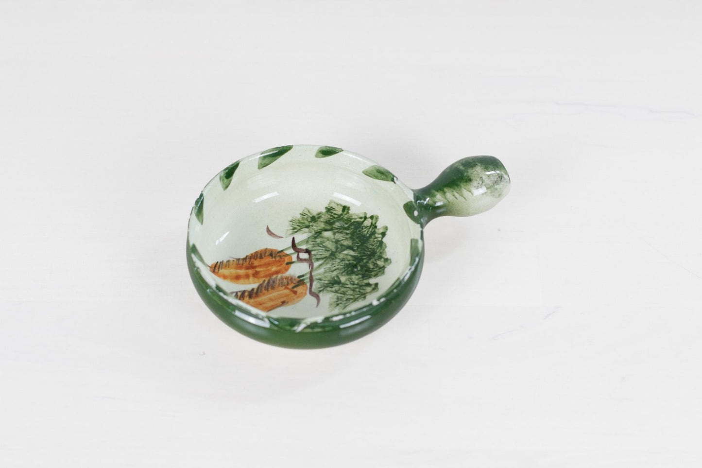 Vintage Vallauris Mini Ceramic Skillet with Carrots | Mid-Century French Pottery