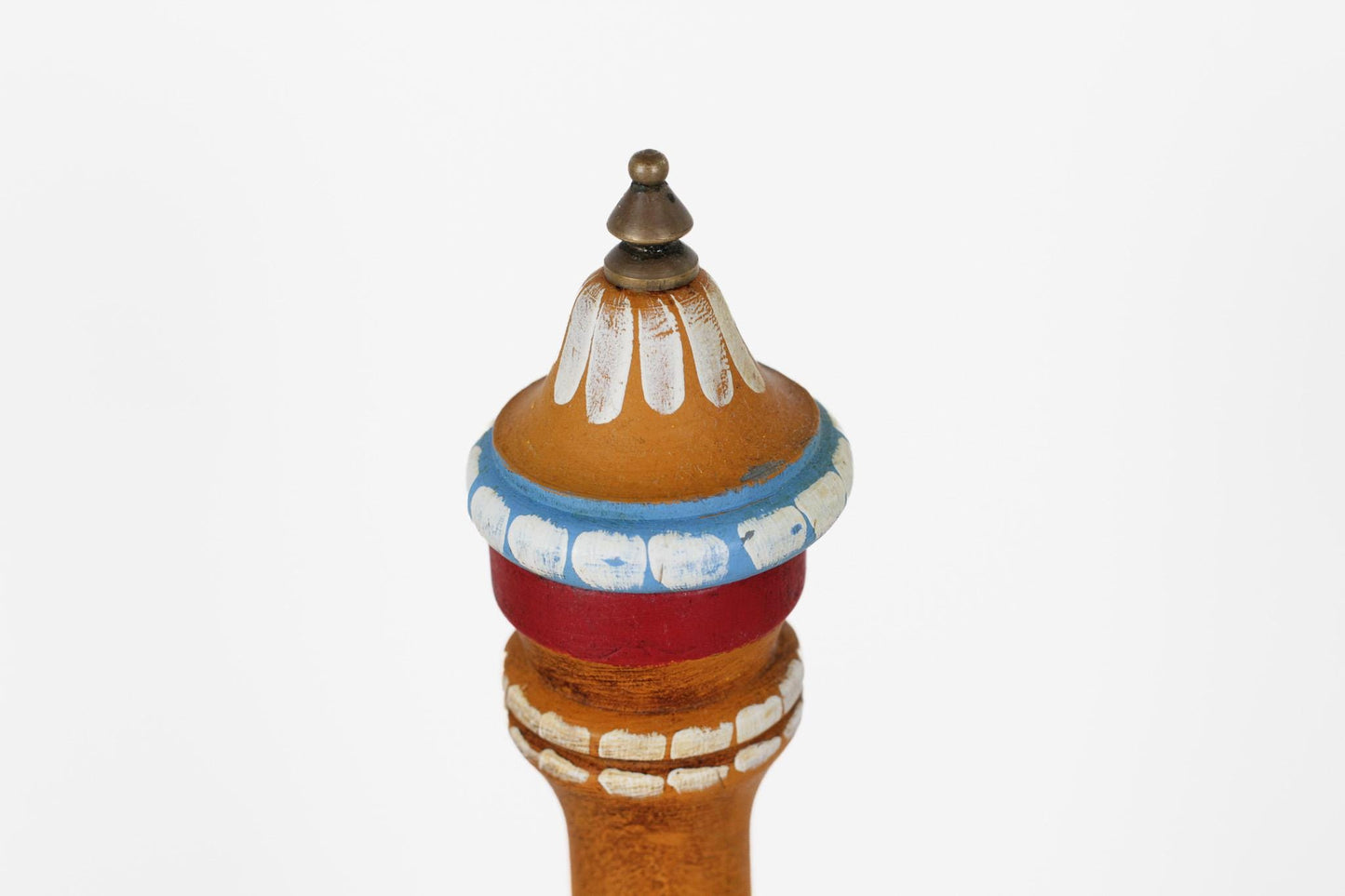 Vintage Italian Folk Art Wooden Pepper Mill