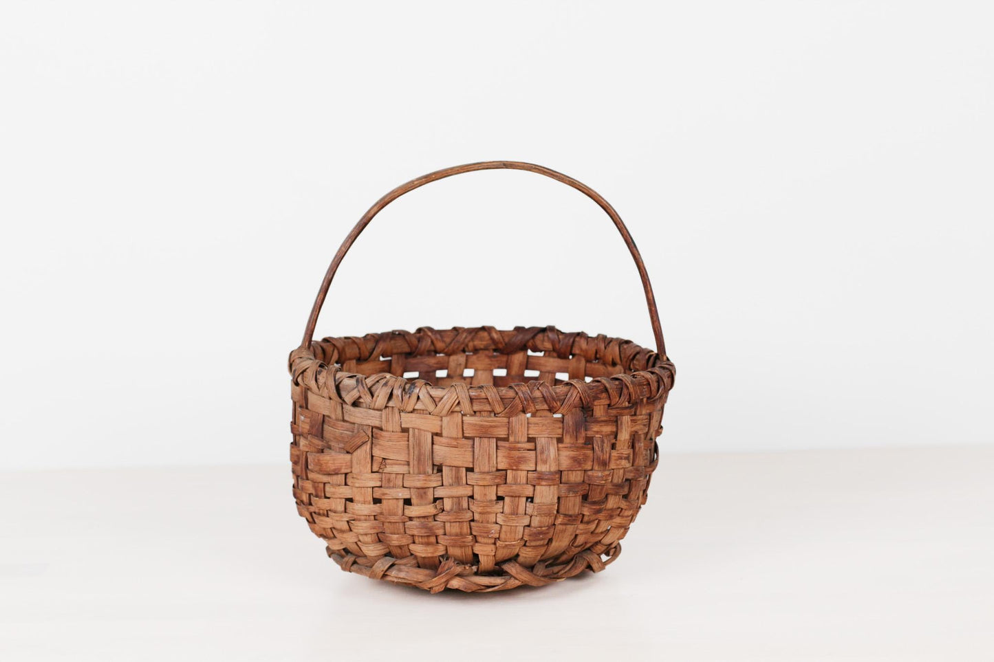 Antique Handwoven American Splint Gathering Basket