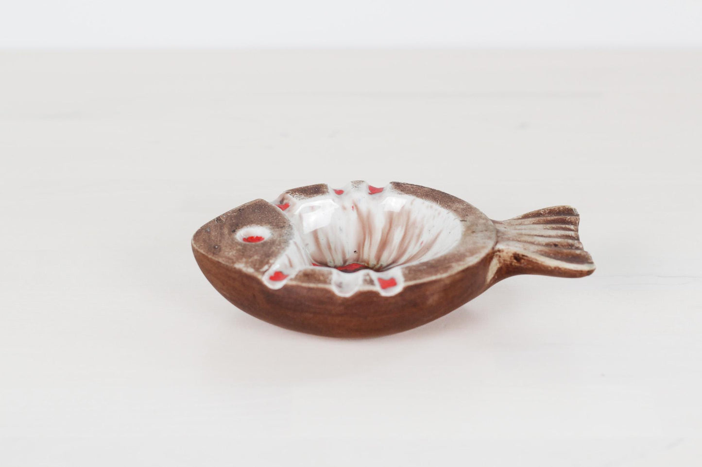 Vintage Vallauris-Style Pottery Fish Ashtray
