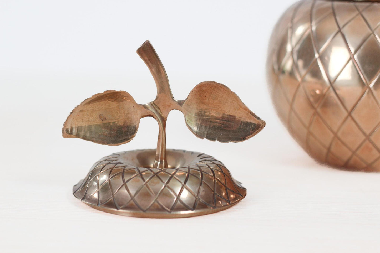 Vintage Brass Apple Lidded Jar