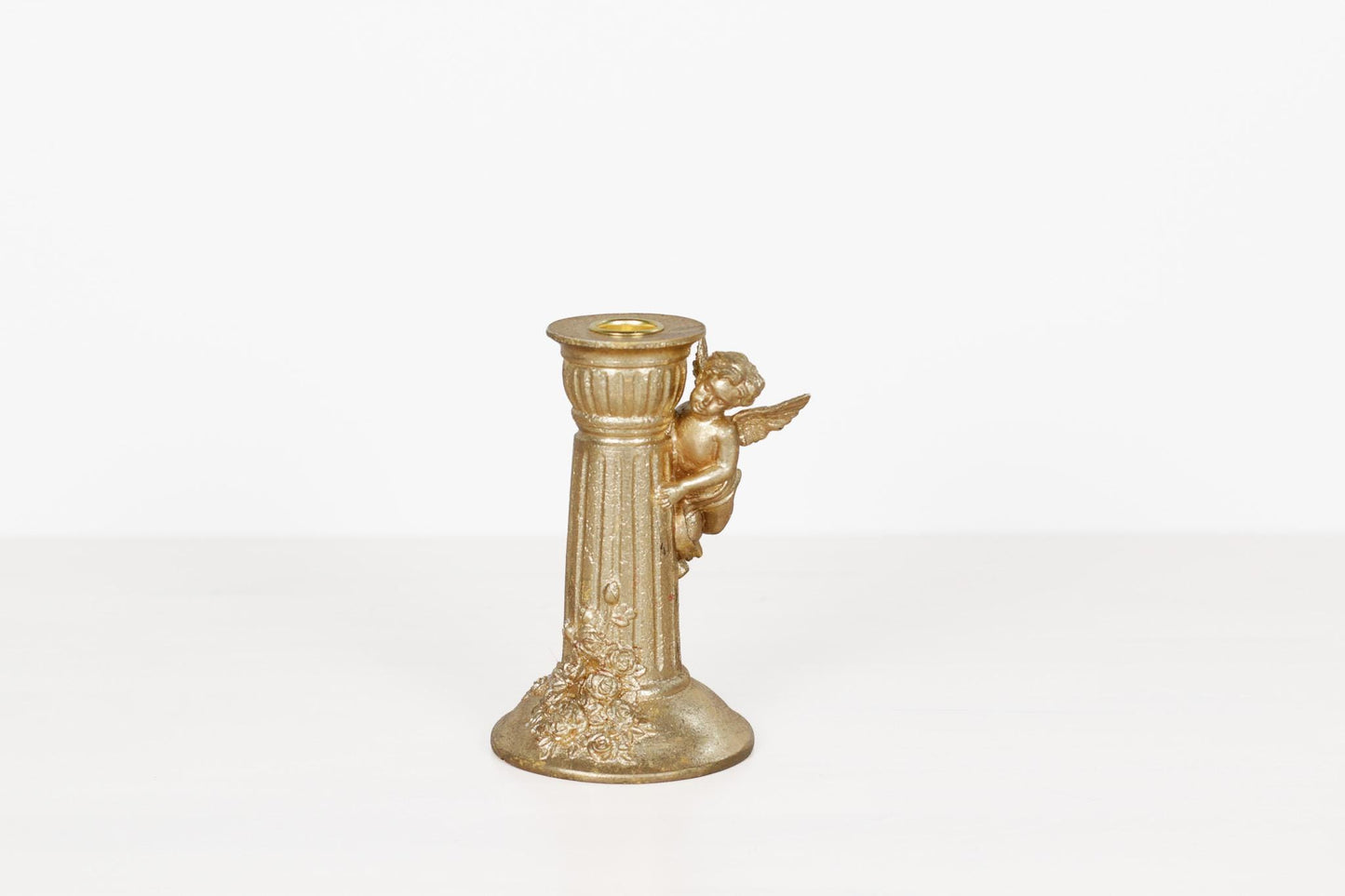 Vintage Gold Cherub Candlestick