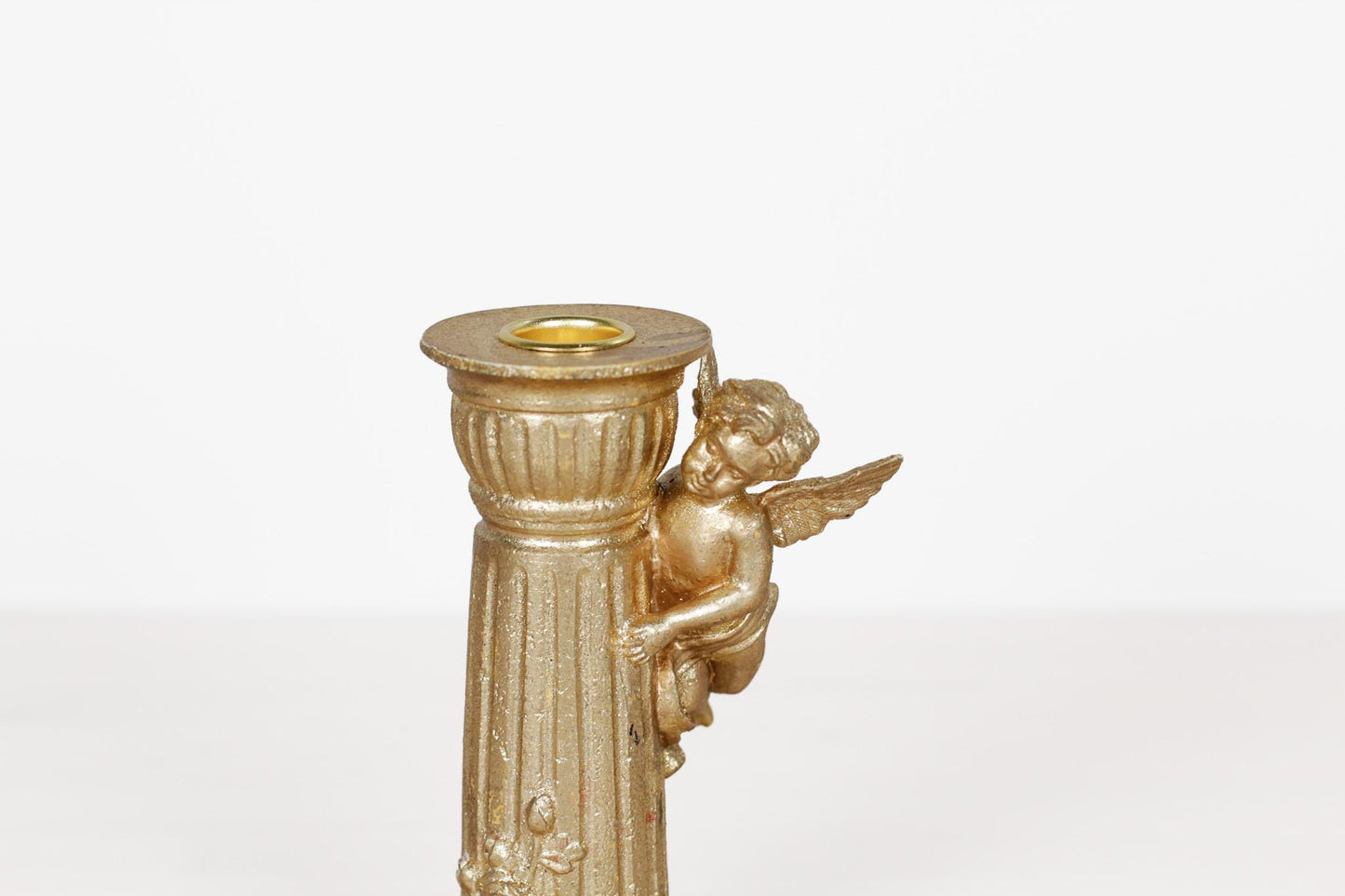 Vintage Gold Cherub Candlestick