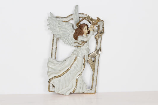 Vintage Handcrafted Angel with Trumpet Wall Plaque | Silvestri Holiday Decor