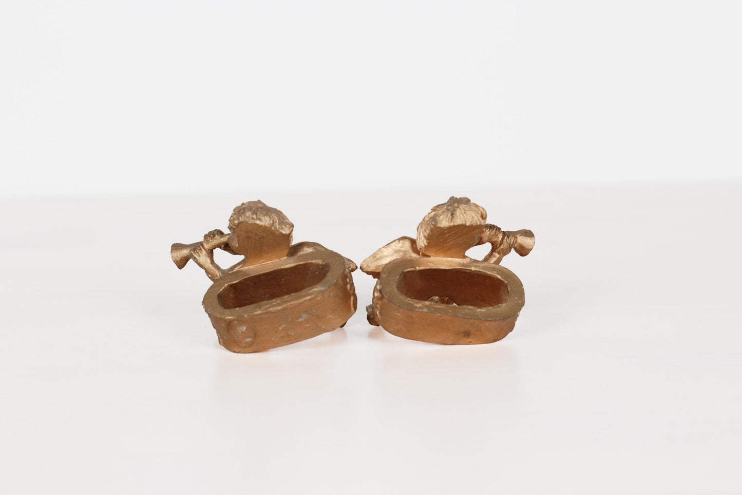 Vintage Gold Cherub Angel Napkin Rings | Set of Two