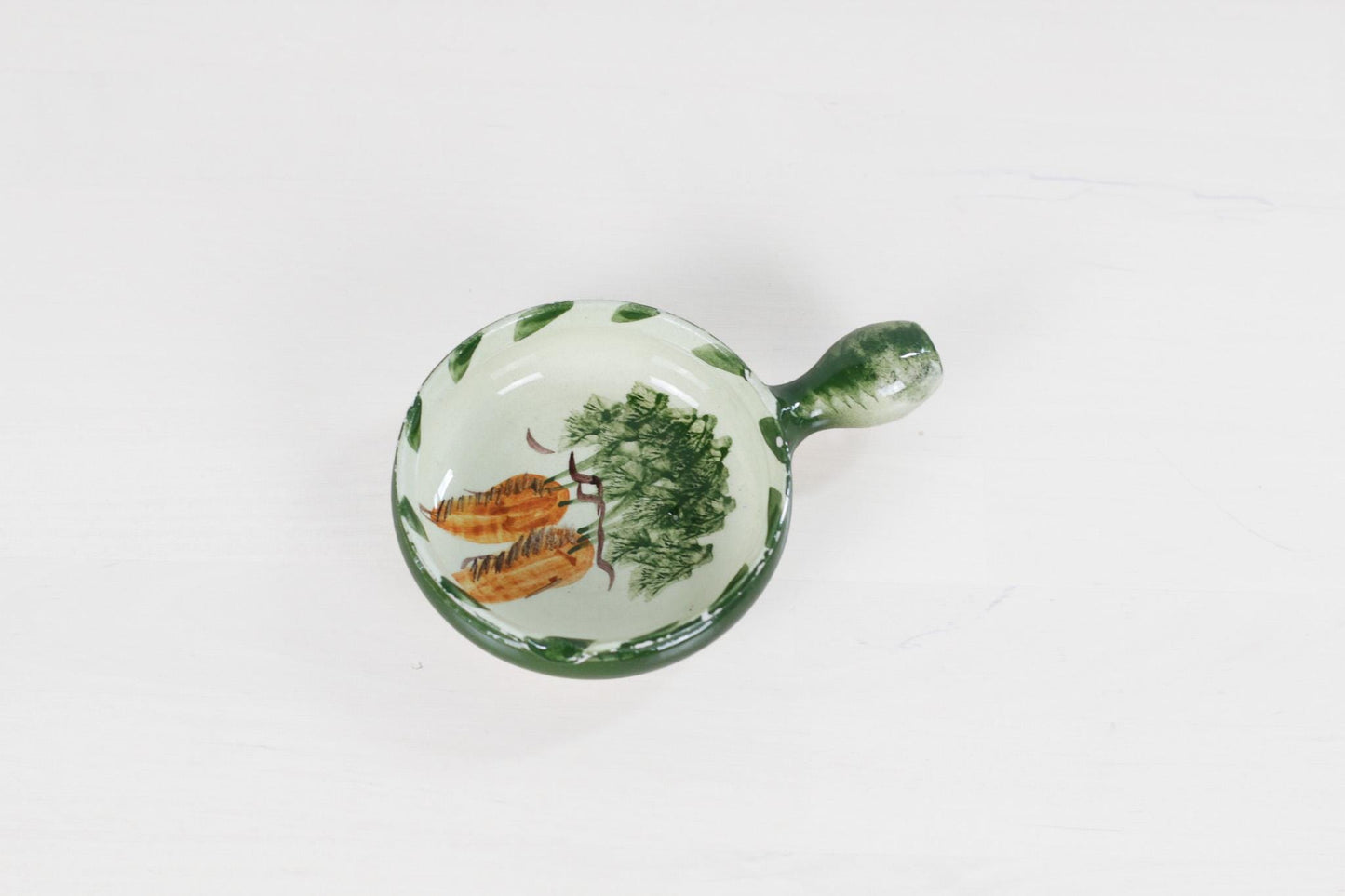 Vintage Vallauris Mini Ceramic Skillet with Carrots | Mid-Century French Pottery