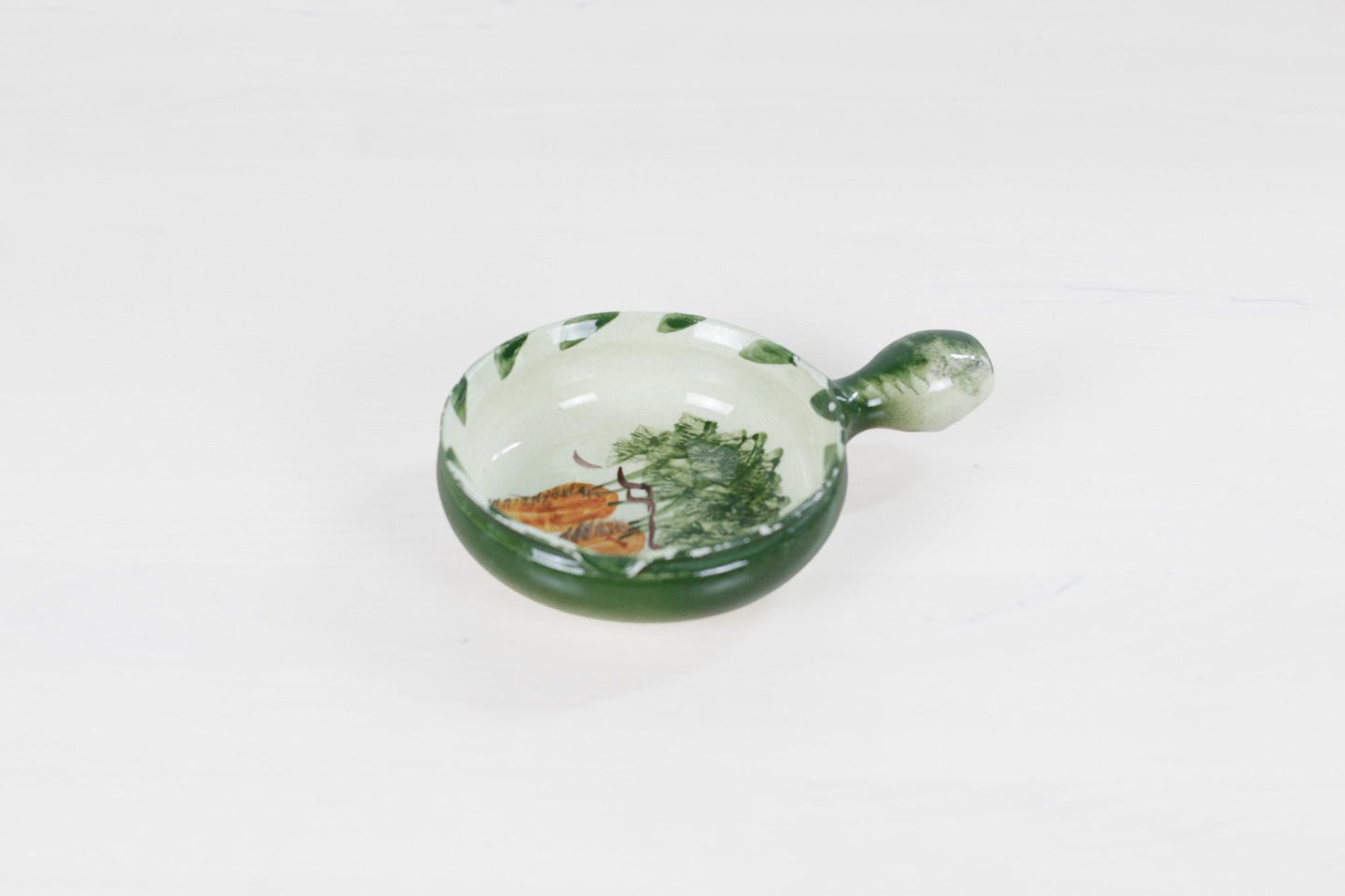 Vintage Vallauris Mini Ceramic Skillet with Carrots | Mid-Century French Pottery