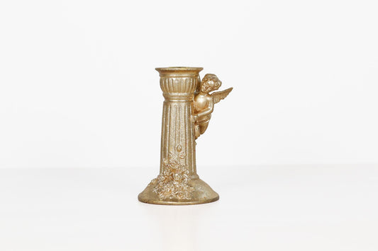 Vintage Gold Cherub Candlestick