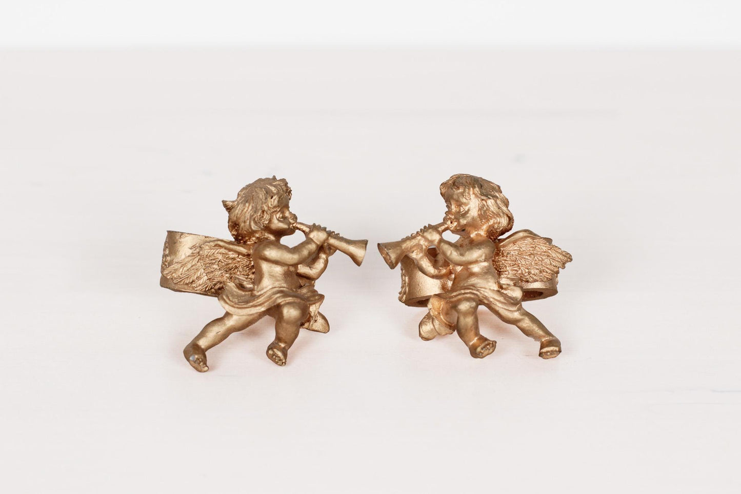 Vintage Gold Cherub Angel Napkin Rings | Set of Two