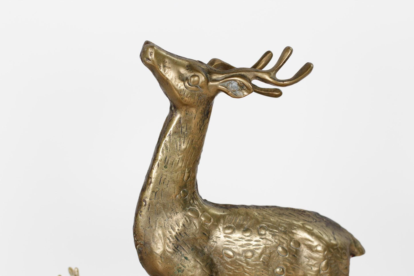 Vintage MCM Brass Deer Family, Set of 4 | Large Stag and Fawns
